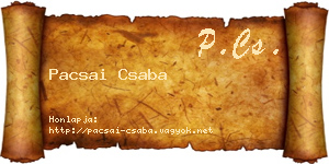 Pacsai Csaba névjegykártya