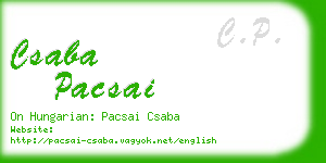 csaba pacsai business card